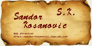 Šandor Kosanović vizit kartica